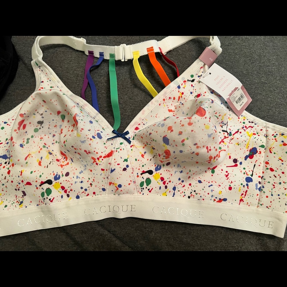 Lane Bryant multi colored splattered bra!